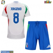 Italien Jorginho Frello #8 Auswärts Trikotsatz Kinder EM 2024 Kurzarm (+ Kurze Hosen)